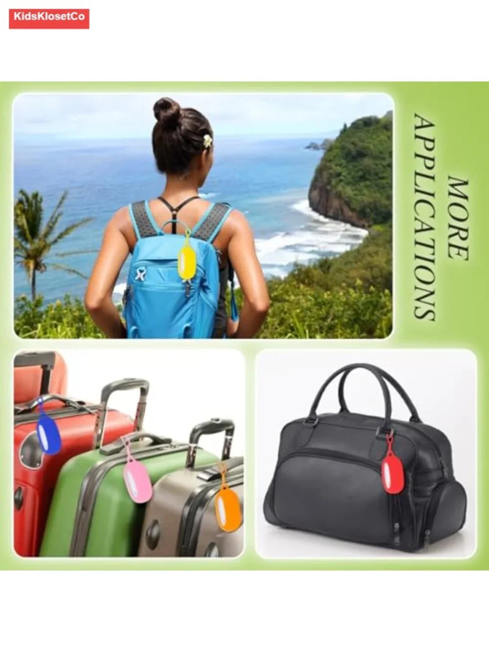 24 Pack Silicone Luggage Tags with ID Cards for Suitcases Backpacks